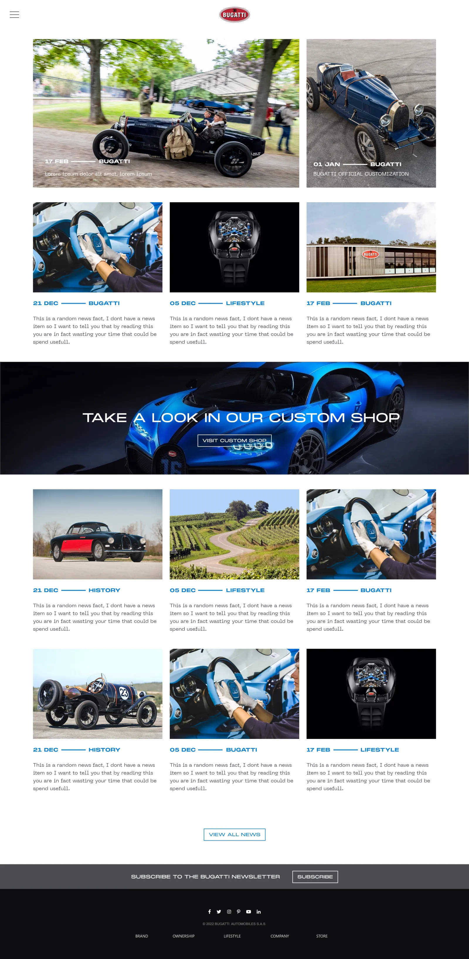 Bugatti Chiron — News page